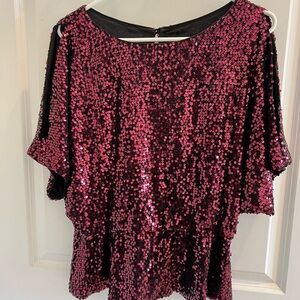 Peplum Sequined Top